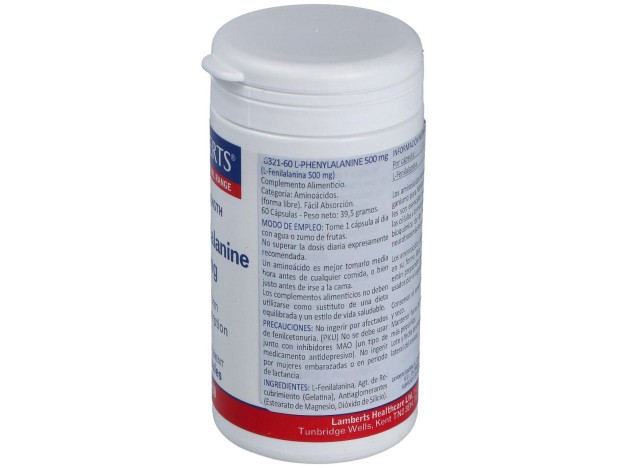 Lamberts L-Fenilalanina 500 Mg 60 Cápsulas