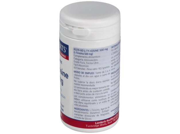 L-Tirosina 500 Mg. 60 Cap.