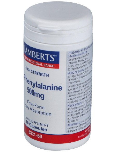Lamberts L-Fenilalanina 500 Mg 60 Cápsulas