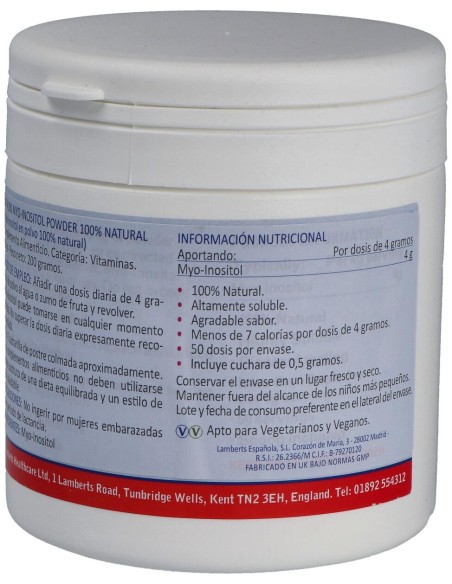 Myoinositol Polvo 100% Natural 200Gr