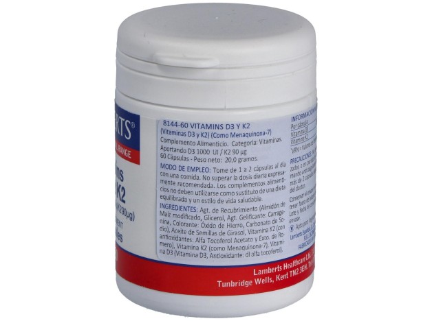 Lamberts Vitamina D3 1000 Ui Y K2 90 Μg 60Caps