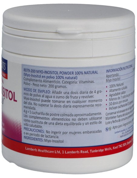 Myoinositol Polvo 100% Natural 200Gr