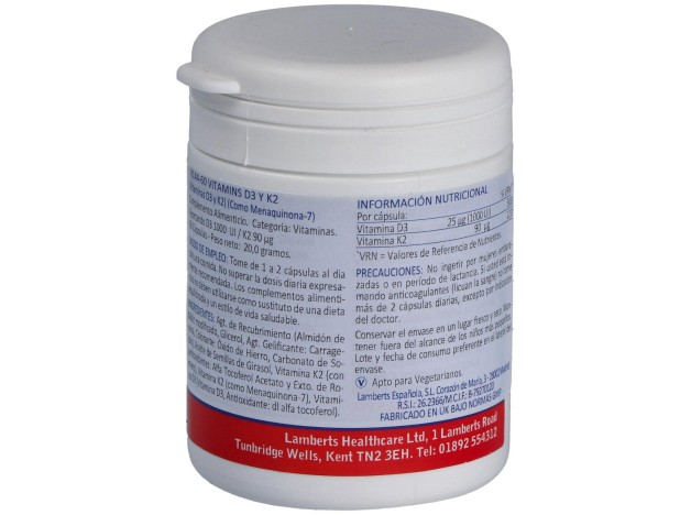 Lamberts Vitamina D3 1000 Ui Y K2 90 Μg 60Caps