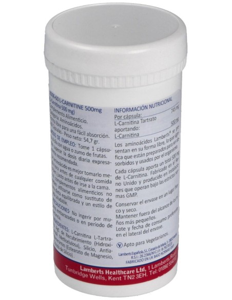 Lamberts L-Carnitine 500Mg 60Caps