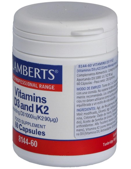 Lamberts Vitamina D3 1000 Ui Y K2 90 Μg 60Caps