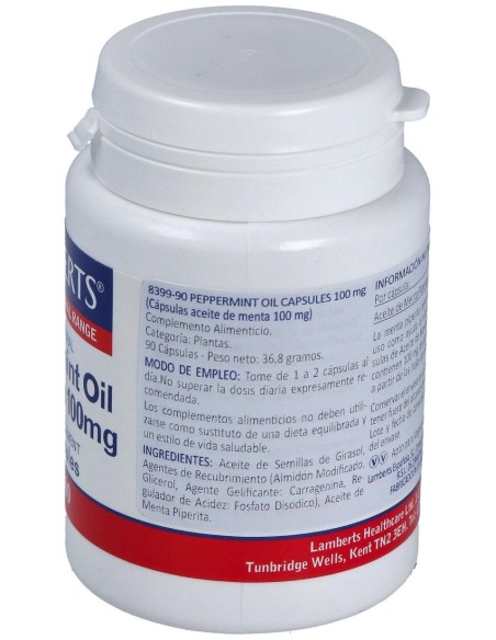 Aceite De Hojas De Menta 100 Mg. 90Cap.