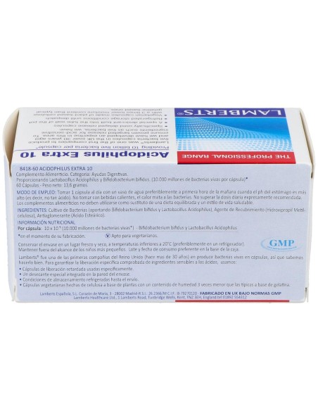 Acidofilus Extra 10 (Refrigeracion) 60Cap.