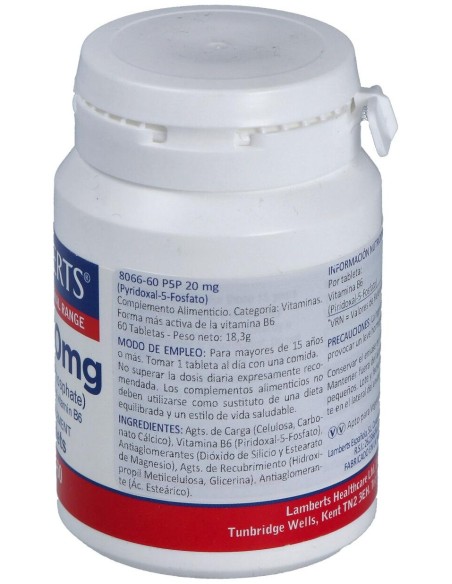 P5P 20Mg. Piridoxal-5-Fosfato 60Comp.