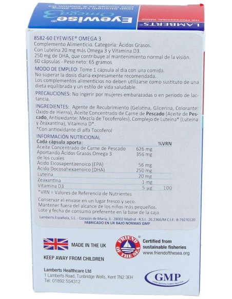 Lamberts Eyewise Omega 3 60Caps