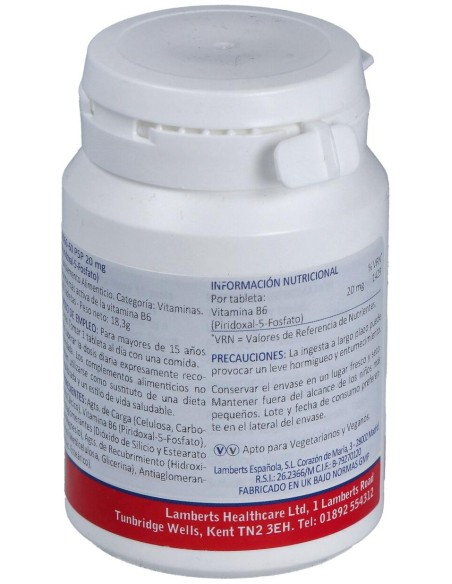 P5P 20Mg. Piridoxal-5-Fosfato 60Comp.