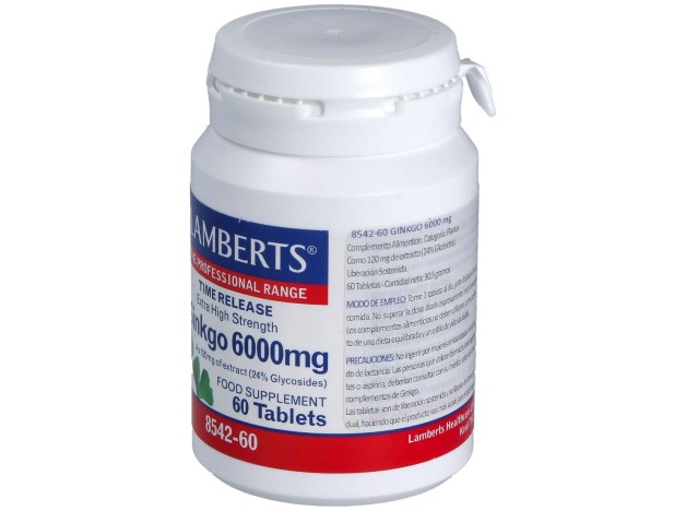 Ginkgo Biloba 6000 Alta Potencia 120Mg. 60Comp.