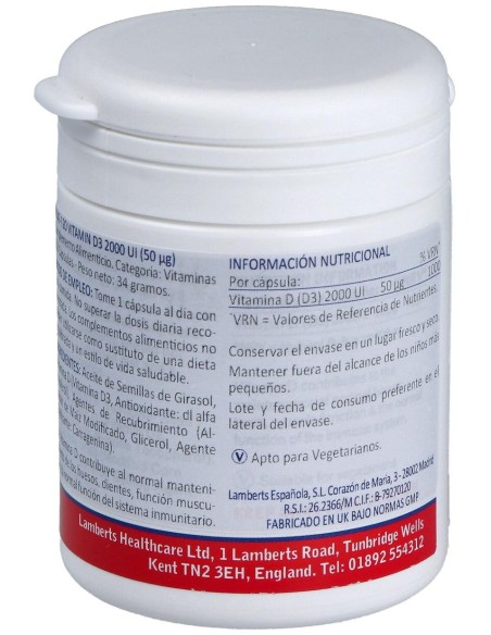 Lamberts Vit D3 2.000 Ui 120Caps