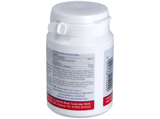Ginkgo Biloba 6000 Alta Potencia 120Mg. 60Comp.