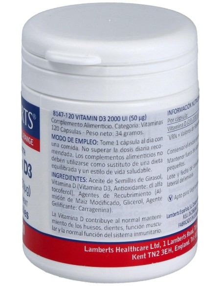 Lamberts Vit D3 2.000 Ui 120Caps