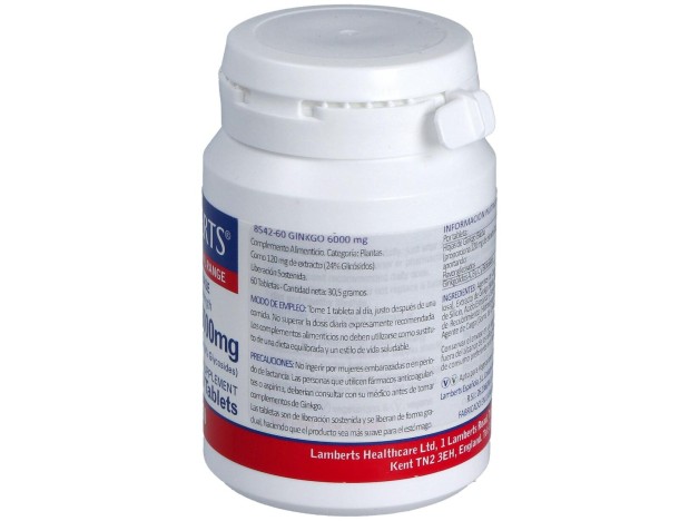 Ginkgo Biloba 6000 Alta Potencia 120Mg. 60Comp.