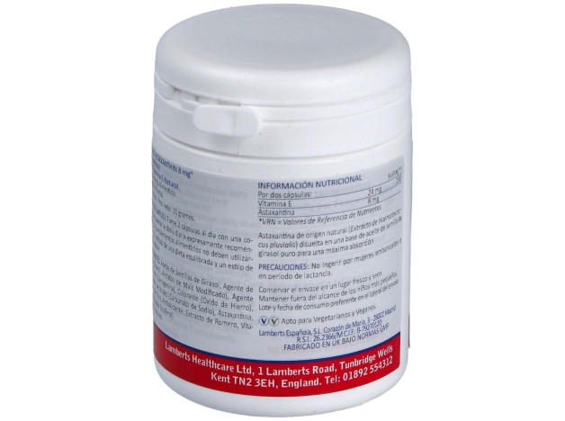Lamberts Astaxantina 8Mg Con Vitamina E 30Caps