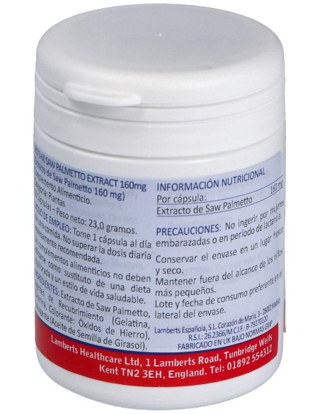 Extracto De Saw Palmetto 160Mg. 60Cap.