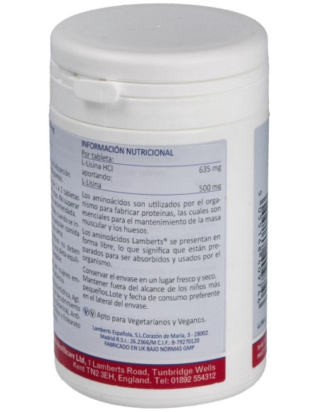 L-Lisina Hcl 1000Mg. 120Comp.