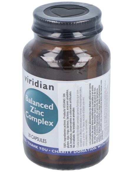 Viridian Complejo De Zinc Equilibrado 30Cáps