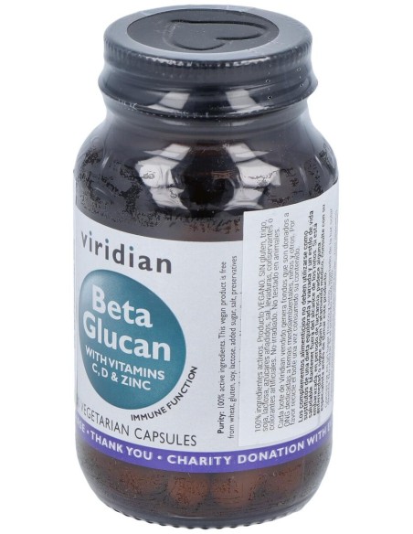 Viridian Beta Glucano 250Mg Plus Vit C D %26 Zinc 30Caps