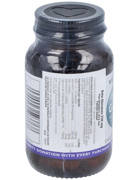 Viridian Beta Glucano 250Mg Plus Vit C D %26 Zinc 30Caps