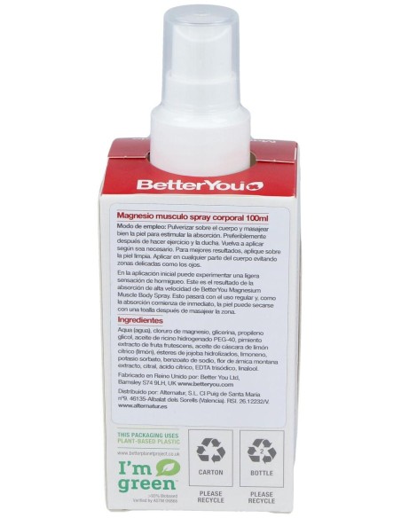 Betteryou Magnesio Musculo Spray Corporal 100Ml