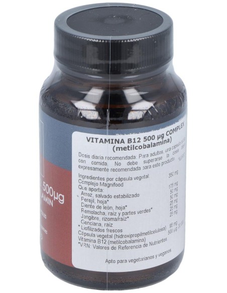 Terranova Vitamina B12 500 Ui Complex (Metilcobalamina) 50 Cápsulas
