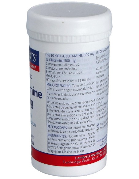 Lamberts L Glutamina 500 Mg90 Cap