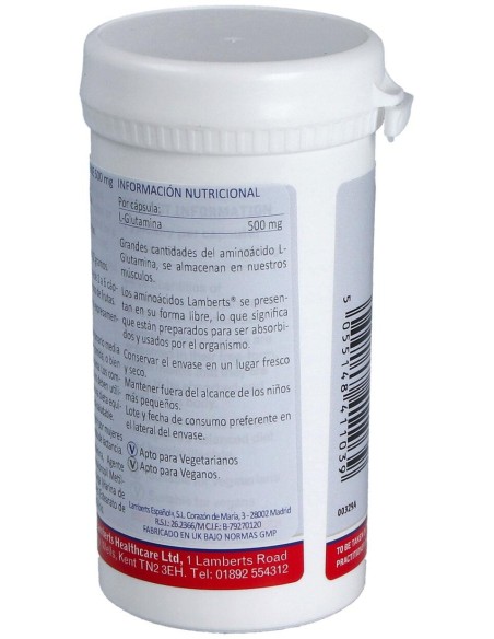 Lamberts L Glutamina 500 Mg90 Cap
