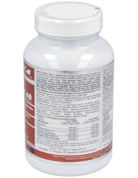 Airbiotic Vit C Ab Complex 1.000 Mg Lib. Sostenida 120 Tabletas