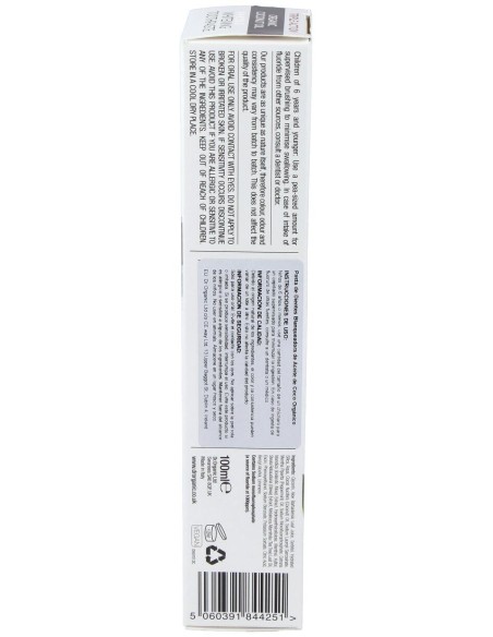 Pasta De Dientes Aceite De Coco Organico 100Ml.