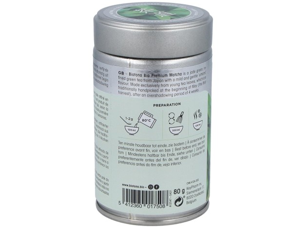Biotona Té Matcha Premium Polvo Bio 80G