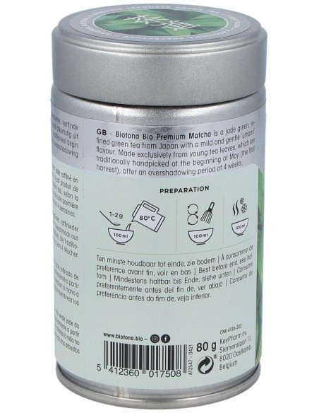 Biotona Té Matcha Premium Polvo Bio 80G