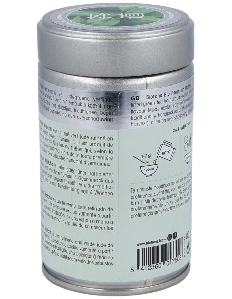 Biotona Té Matcha Premium Polvo Bio 80G