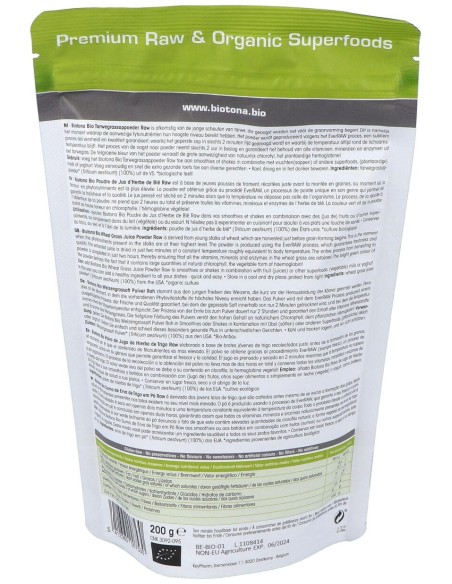 Wheat Grass Raw Jugo De Trigo 200Gr. Bio