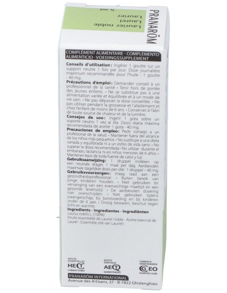 Pranarôm Aceite Esencial De Laurel 5Ml