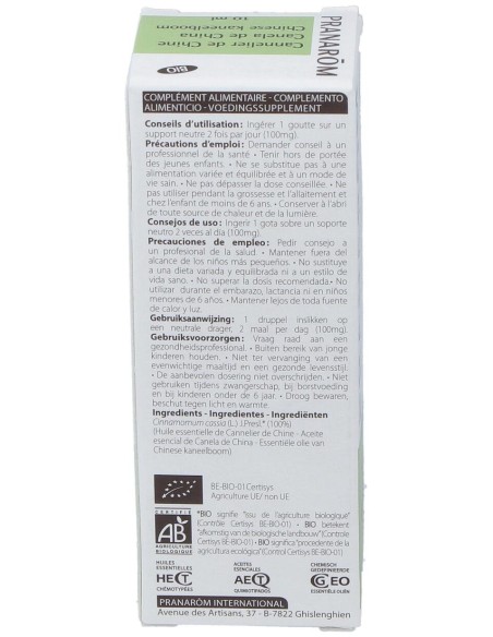 Pranarôm Bio  Aceite Esencial Canela De China 10Ml