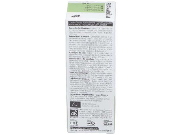 Pranarôm Aceite Esencial De Bergamota Bio 10Ml