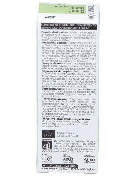 Pranarôm Aceite Esencial De Niaulí Qt Cineol Bio 10Ml