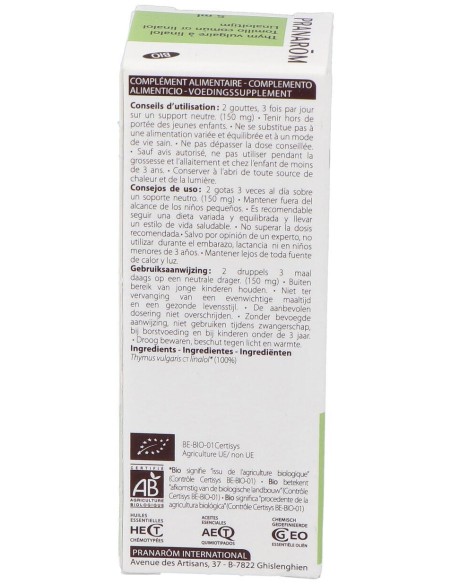 Pranarôm Bio Aceite Esencial De Tomillo Común Qt Linalol 5Ml