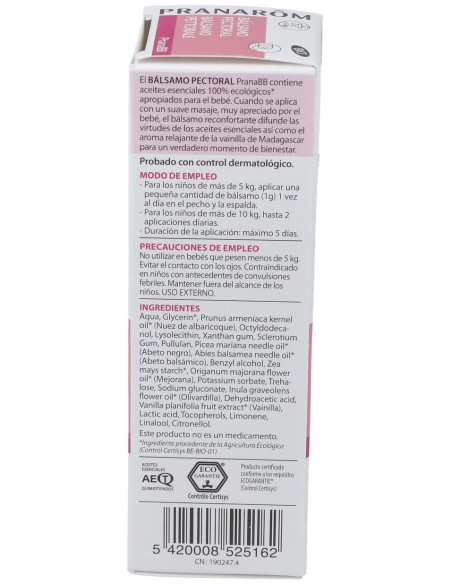 Pranabb Balsamo Pectoral Respiracion Facil 40Gr
