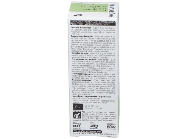 Pranarôm Aceite Esencial De Lavanda Bio 10Ml