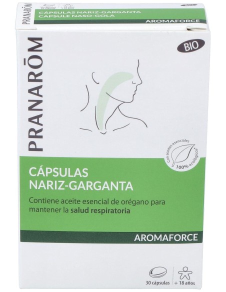Pranarôm Aromaforce Cápsulas Nariz-Garganta Bio 30Caps