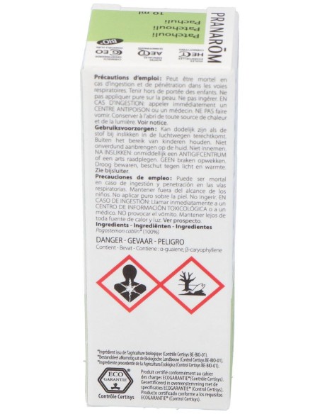 Patchuli (Pachuli) Hoja Aceite Esencial Bio 10Ml.
