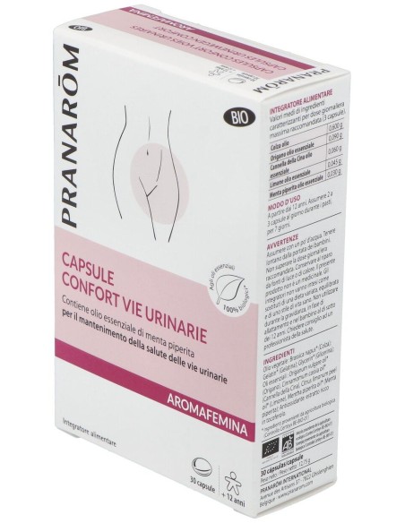 Pranarôm Aromafemina Cápsulas Confort Vías Urinarias Bio 30Caps