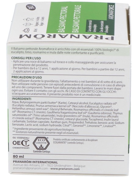 Pranarôm Aromaforce Bálsamo Pectoral Bio 80Ml