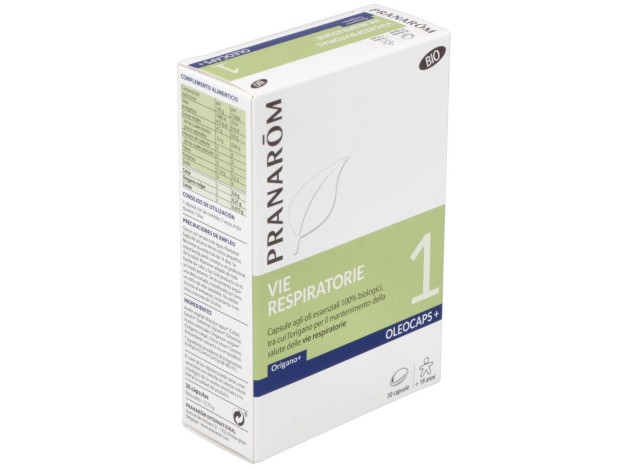 Pranarom Oleocaps+ 1 Vías Respiratorias Bio, 30...