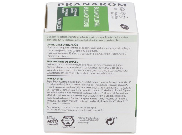 Pranarôm Aromaforce Bálsamo Pectoral Bio 80Ml