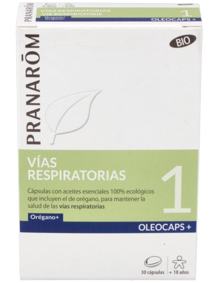 Pranarom Oleocaps+ 1 Vías Respiratorias Bio, 30 Cápsulas