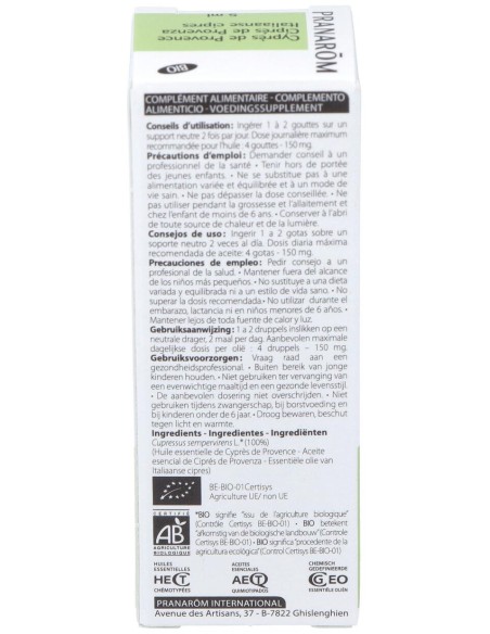 Cipres Provenza Aceite Esencial Bio 5Ml.